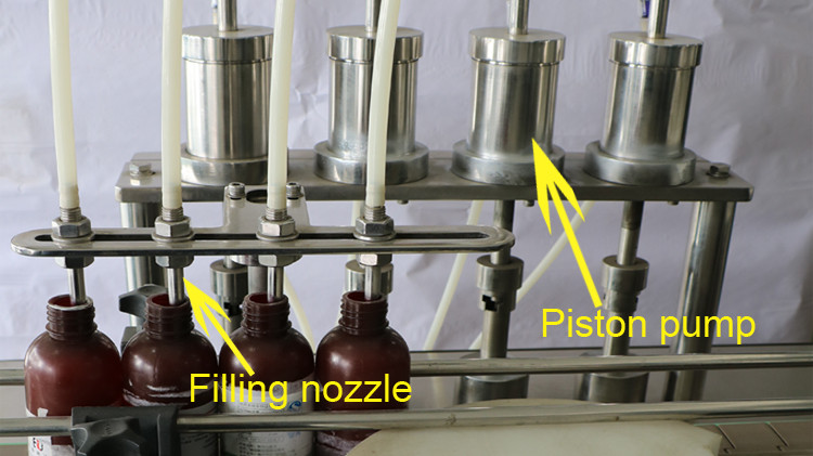 தொப்பி சீல் மற்றும் ஸ்டார் வீல் இயங்கும் 500 மில்லி ரவுண்ட் பாட்டில் நிரப்புதல் இயந்திரம்